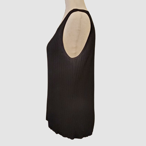 Chico's Black Ribbed Tank Size 2 |12-14‎